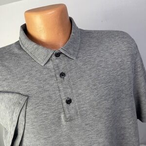 Lululemon Polo Shirt Mens L Gray Performance Knit Lightweight Casual Golf